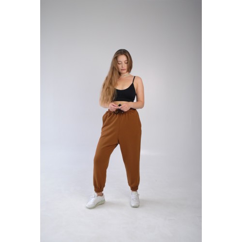 Штаны OVERSIZE женские карамель Hi mate